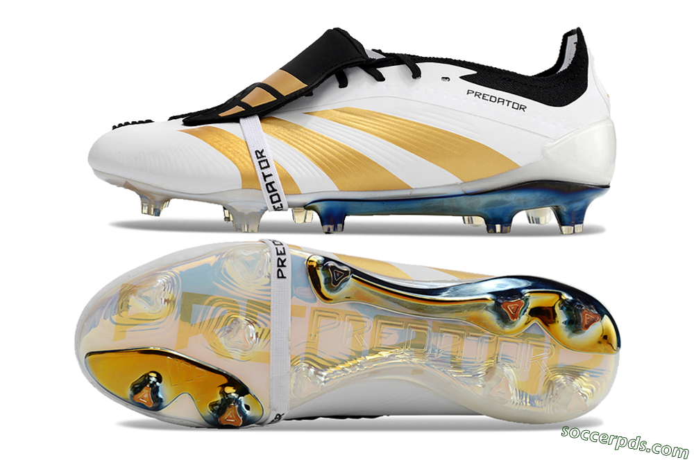 Adidas Predator Elite Foldover Tongue FG Low-Tops Football Boots - White/Gold/Black 0
