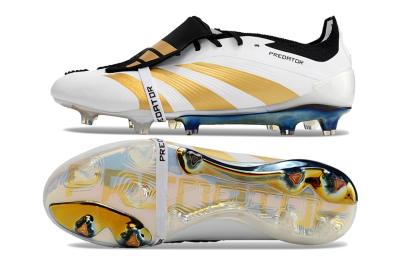 Adidas Predator Elite Foldover Tongue FG Low-Tops Football Boots - White/Gold/Black