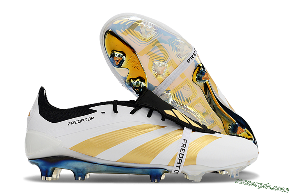 Adidas Predator Elite Foldover Tongue FG Low-Tops Football Boots - White/Gold/Black 1