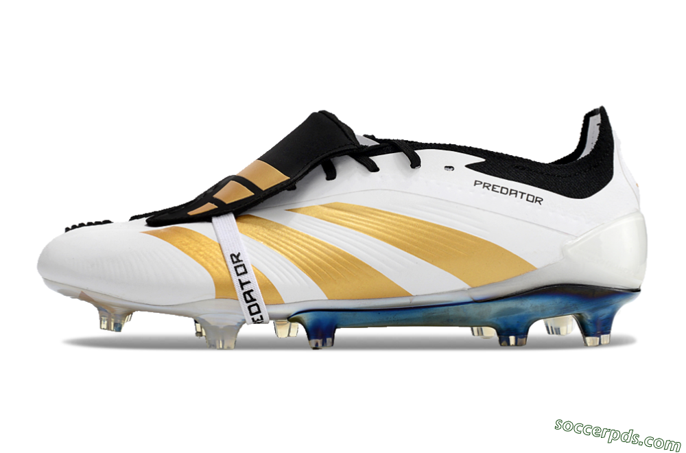 Adidas Predator Elite Foldover Tongue FG Low-Tops Football Boots - White/Gold/Black 2