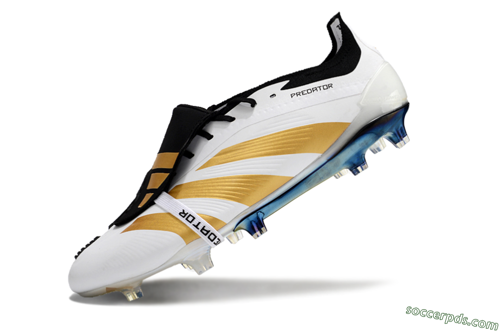 Adidas Predator Elite Foldover Tongue FG Low-Tops Football Boots - White/Gold/Black 5