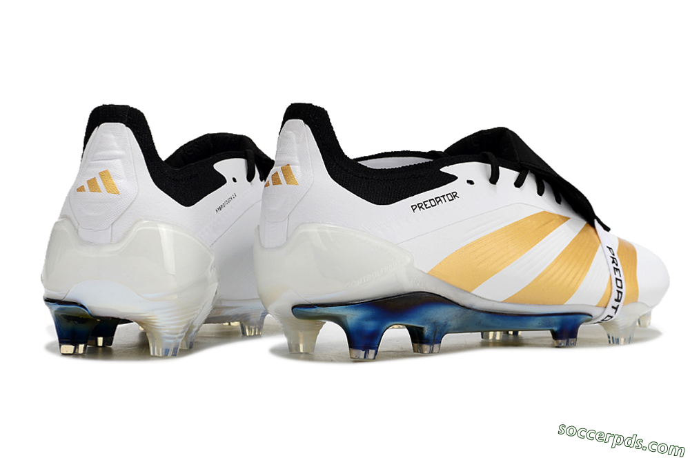 Adidas Predator Elite Foldover Tongue FG Low-Tops Football Boots - White/Gold/Black 6