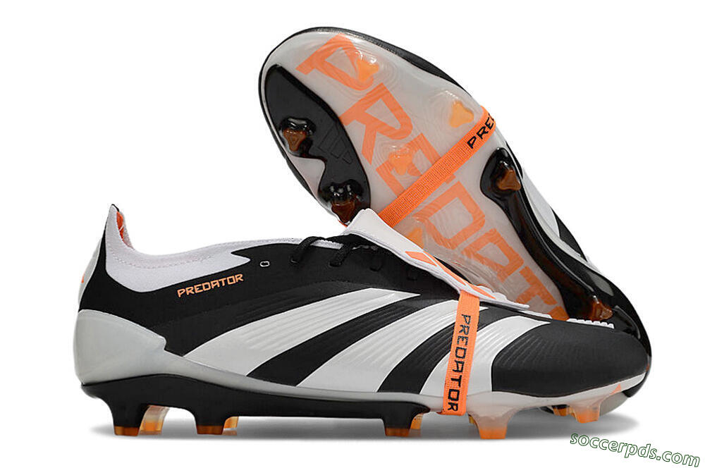 Adidas Predator Elite Foldover Tongue FG Low-Tops Football Boots - White/Black/Orange 1