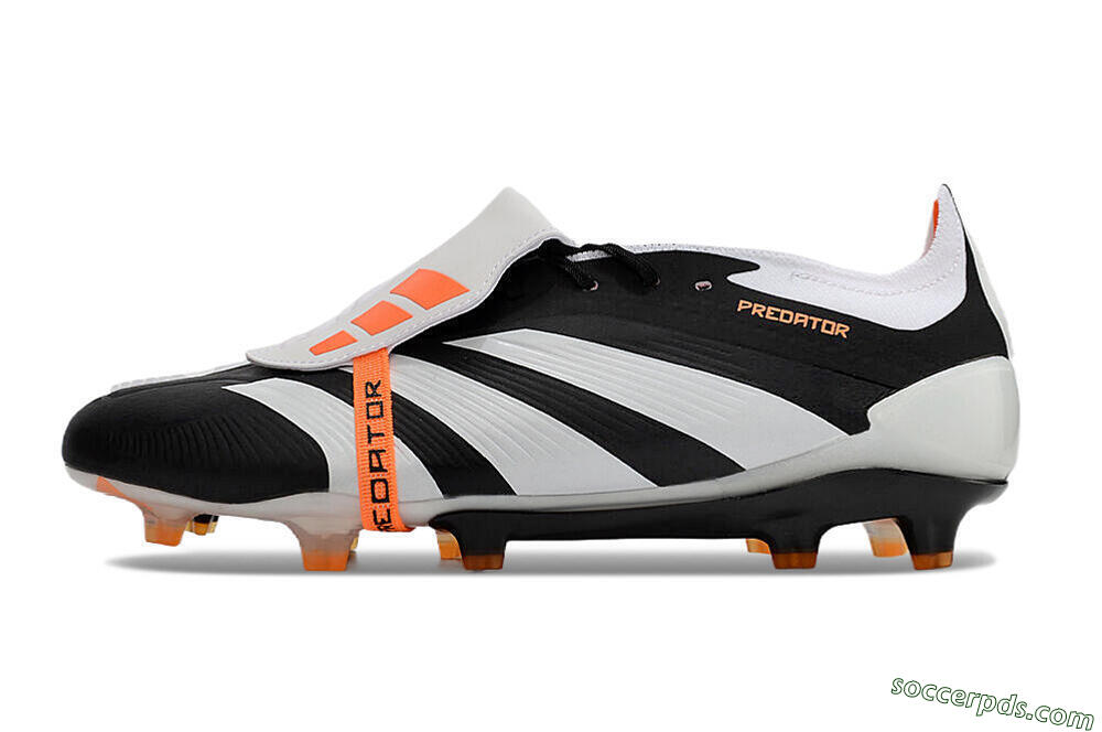 Adidas Predator Elite Foldover Tongue FG Low-Tops Football Boots - White/Black/Orange 2