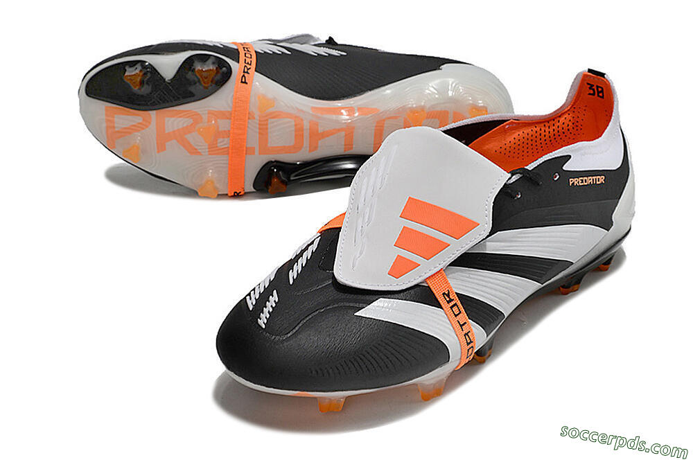 Adidas Predator Elite Foldover Tongue FG Low-Tops Football Boots - White/Black/Orange 3