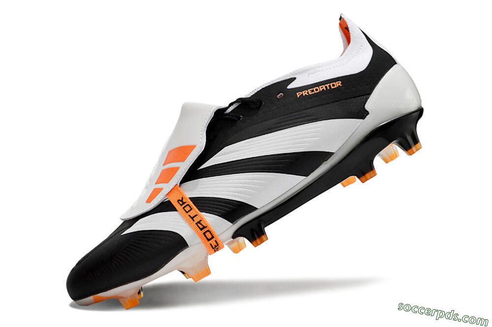 Adidas Predator Elite Foldover Tongue FG Low-Tops Football Boots - White/Black/Orange 5