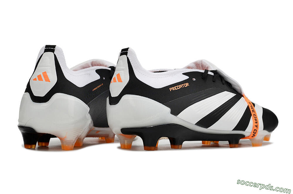 Adidas Predator Elite Foldover Tongue FG Low-Tops Football Boots - White/Black/Orange 6