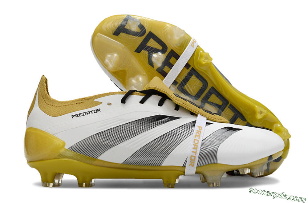 Adidas Predator Elite Foldover Tongue FG Low-Tops Football Boots - White/Black/Yellow 1