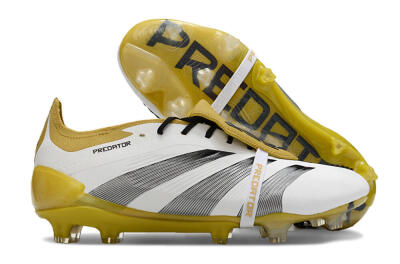 Adidas Predator Elite Foldover Tongue FG Low-Tops Football Boots - White/Black/Yellow