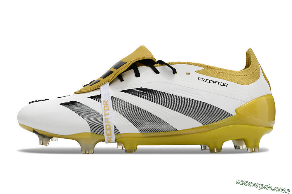 Adidas Predator Elite Foldover Tongue FG Low-Tops Football Boots - White/Black/Yellow 2