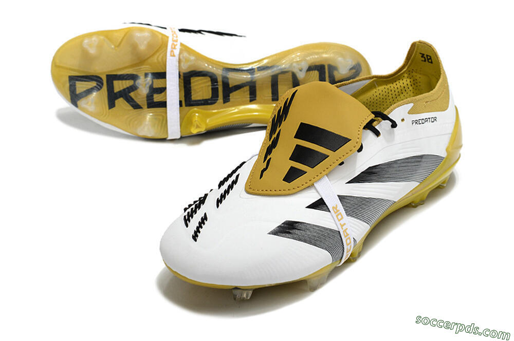 Adidas Predator Elite Foldover Tongue FG Low-Tops Football Boots - White/Black/Yellow 3