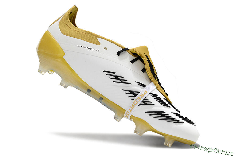 Adidas Predator Elite Foldover Tongue FG Low-Tops Football Boots - White/Black/Yellow 4