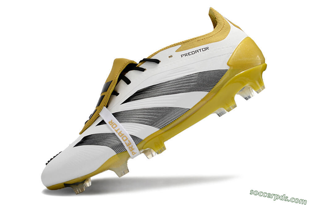Adidas Predator Elite Foldover Tongue FG Low-Tops Football Boots - White/Black/Yellow 5