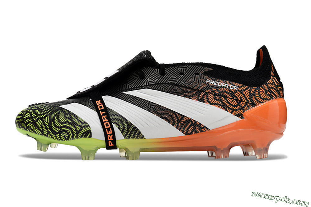 Adidas Predator Elite Foldover Tongue FG Low-Tops Football Boots - Black/White/Green 2