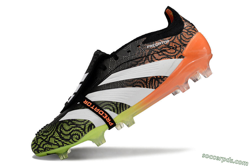 Adidas Predator Elite Foldover Tongue FG Low-Tops Football Boots - Black/White/Green 5