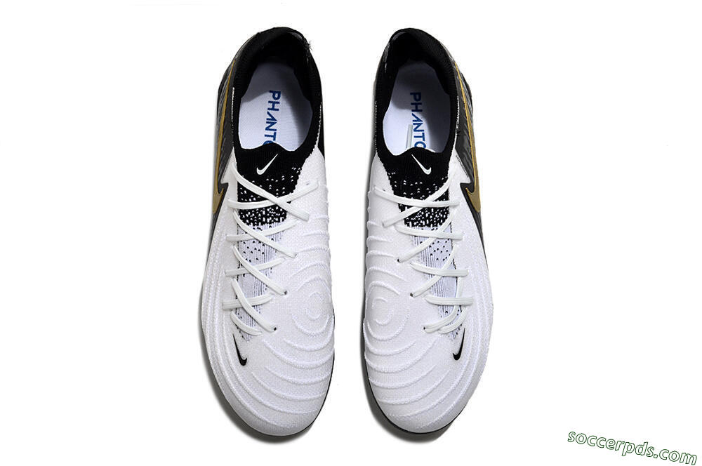 Nike Phantom Luna Elite AG Low-Tops Football Boots - White/Black/Gold 4