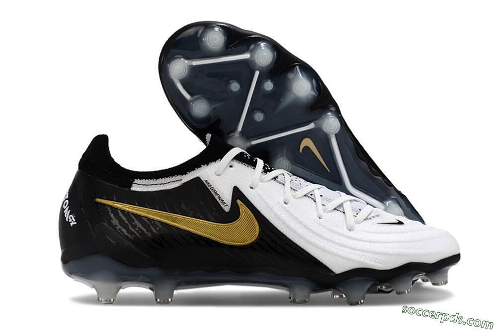 Nike Phantom Luna Elite AG Low-Tops Football Boots - White/Black/Gold 1