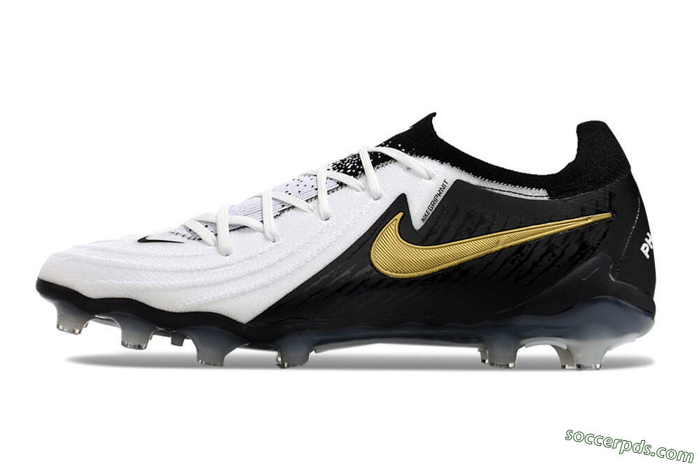Nike Phantom Luna Elite AG Low-Tops Football Boots - White/Black/Gold 2