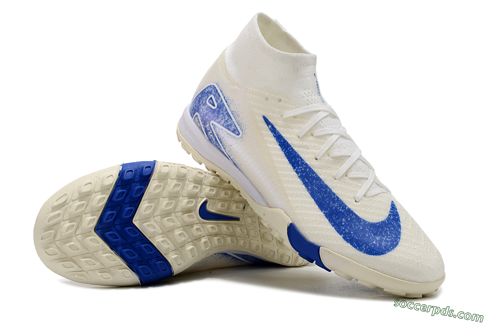 Nike Air Zoom Mercurial Superfly 10 Elite TF High-Tops Football Shoes - Beige/Blue 3