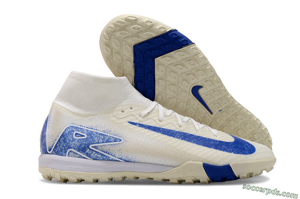 Nike Air Zoom Mercurial Superfly 10 Elite TF High-Tops Football Shoes - Beige/Blue 1