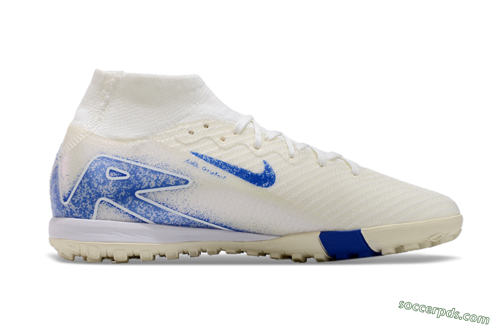 Nike Air Zoom Mercurial Superfly 10 Elite TF High-Tops Football Shoes - Beige/Blue 7