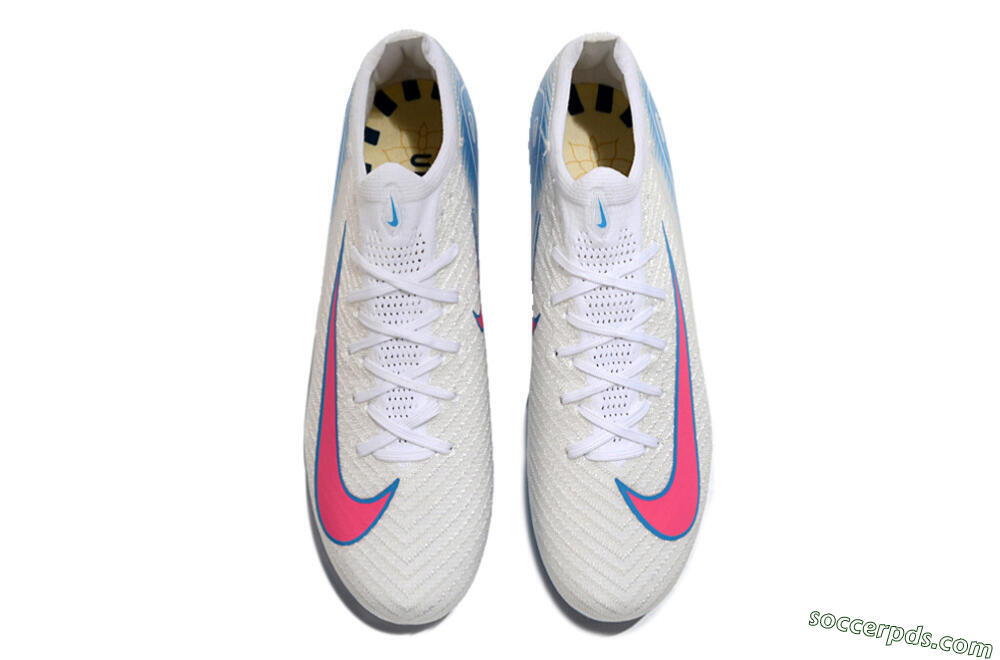 Nike Air Zoom Mercurial Vapor 16 Elite AG Low-Tops Football Boots - White/Pink/Blue 4