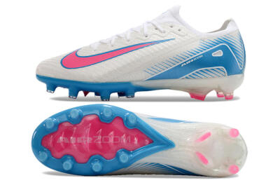 Nike Air Zoom Mercurial Vapor 16 Elite AG Low-Tops Football Boots - White/Pink/Blue