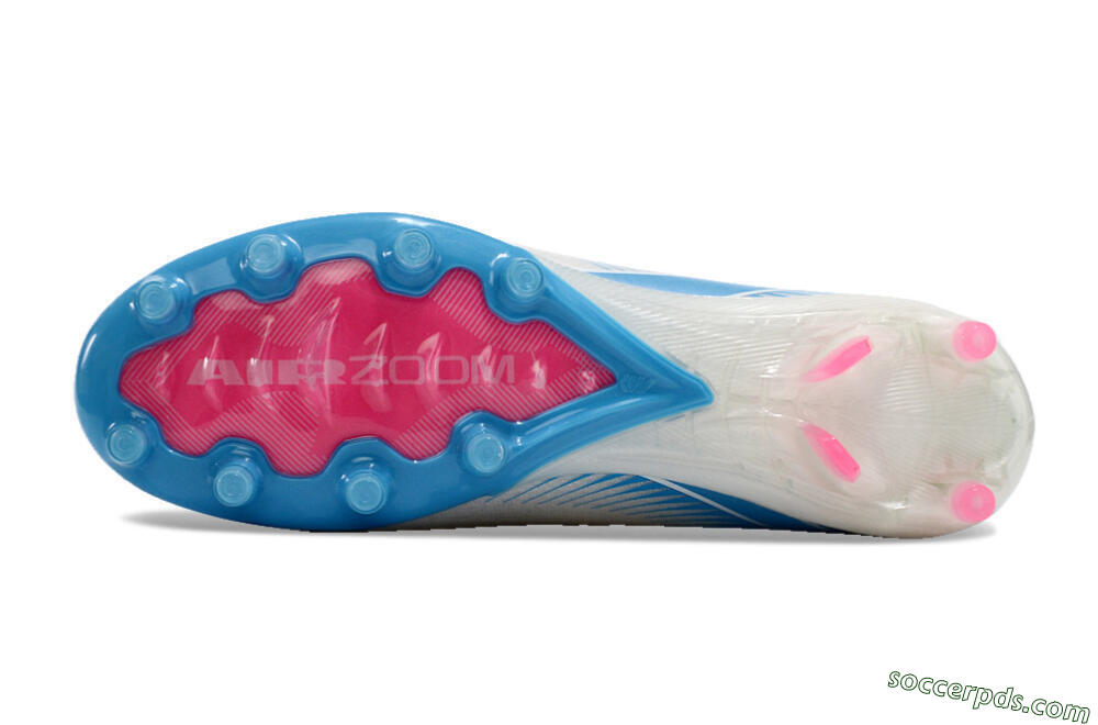 Nike Air Zoom Mercurial Vapor 16 Elite AG Low-Tops Football Boots - White/Pink/Blue 6