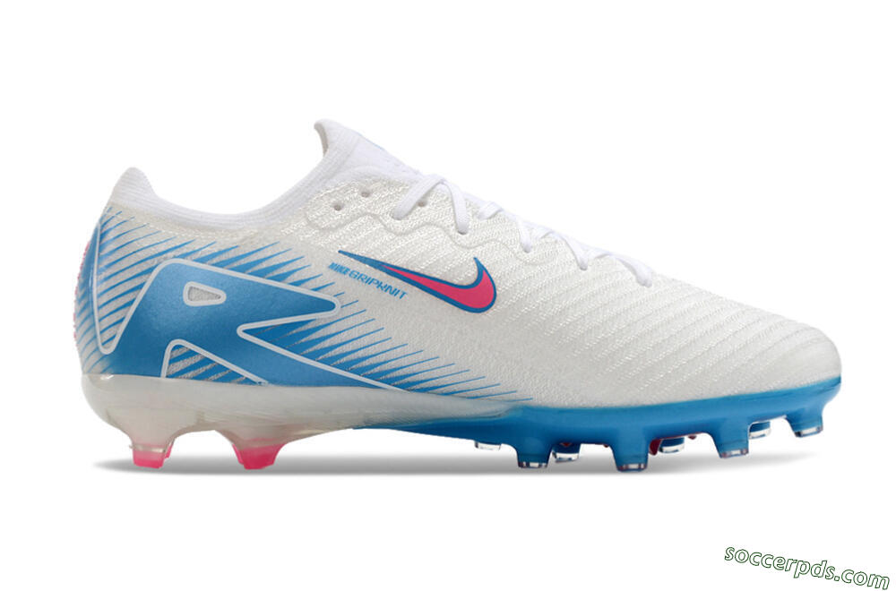 Nike Air Zoom Mercurial Vapor 16 Elite AG Low-Tops Football Boots - White/Pink/Blue 7