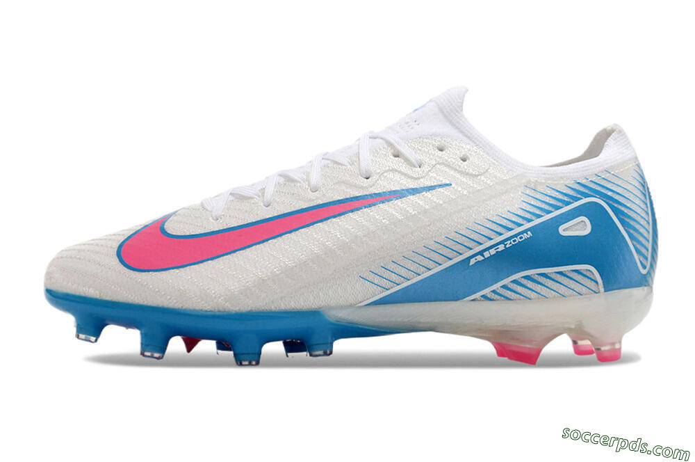 Nike Air Zoom Mercurial Vapor 16 Elite AG Low-Tops Football Boots - White/Pink/Blue 2
