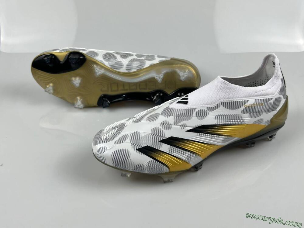 Adidas Predator Accuracy+ Laceless FG Low-Tops Football Boots - White/Grey/Gold