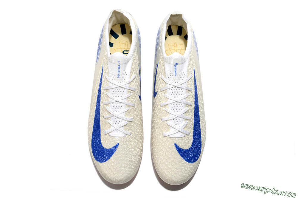 Nike Air Zoom Mercurial Vapor 16 Elite AG Low-Tops Football Boots - Beige/Blue 5