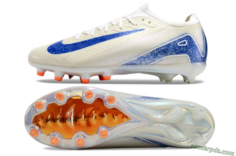 Nike Air Zoom Mercurial Vapor 16 Elite AG Low-Tops Football Boots - Beige/Blue 0