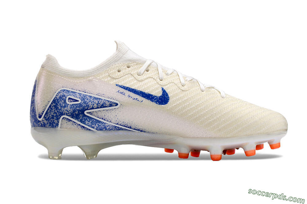 Nike Air Zoom Mercurial Vapor 16 Elite AG Low-Tops Football Boots - Beige/Blue 4