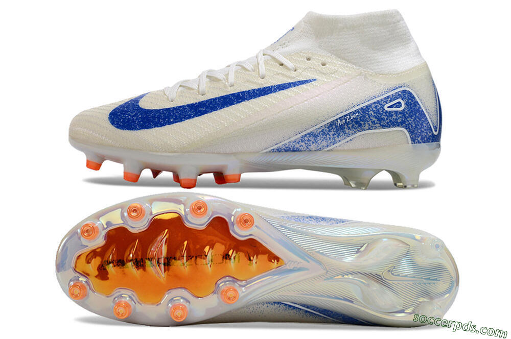 Nike Air Zoom Mercurial Superfly 10 Elite AG High-Tops Football Boots - Beige/Blue 0