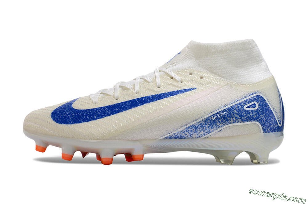Nike Air Zoom Mercurial Superfly 10 Elite AG High-Tops Football Boots - Beige/Blue 2