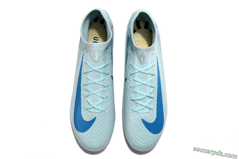 Nike Air Zoom Mercurial Superfly 10 Elite AG High-Tops Football Boots - Jade/Beige/Blue 4
