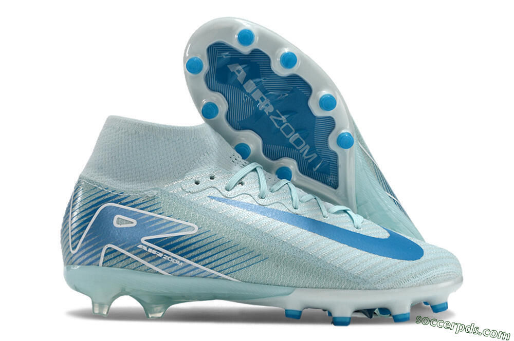 Nike Air Zoom Mercurial Superfly 10 Elite AG High-Tops Football Boots - Jade/Beige/Blue 1