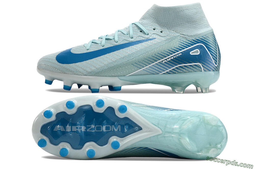 Nike Air Zoom Mercurial Superfly 10 Elite AG High-Tops Football Boots - Jade/Beige/Blue 0