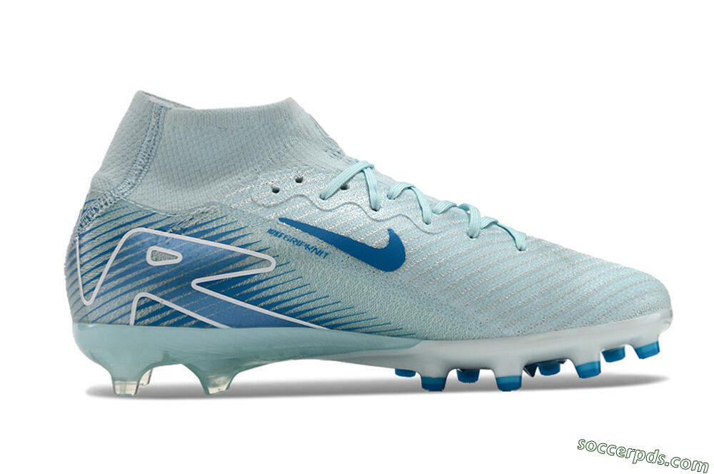 Nike Air Zoom Mercurial Superfly 10 Elite AG High-Tops Football Boots - Jade/Beige/Blue 5