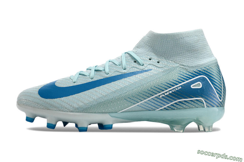 Nike Air Zoom Mercurial Superfly 10 Elite AG High-Tops Football Boots - Jade/Beige/Blue 2