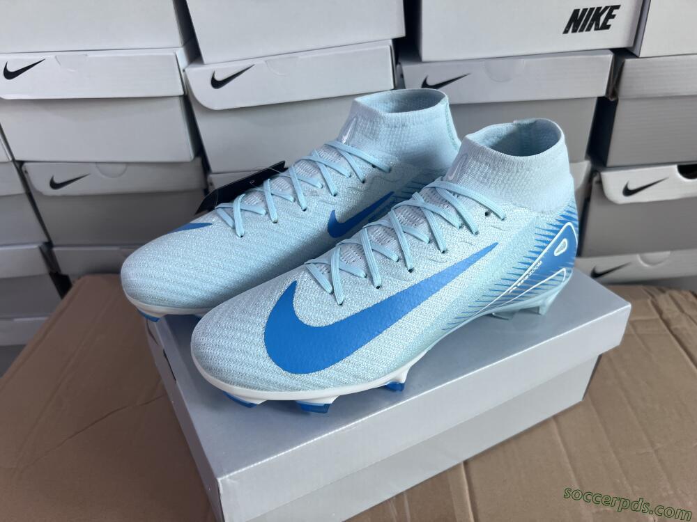Nike Air Zoom Mercurial Superfly 10 Elite FG High-Tops Football Boots - Jade/White/Blue