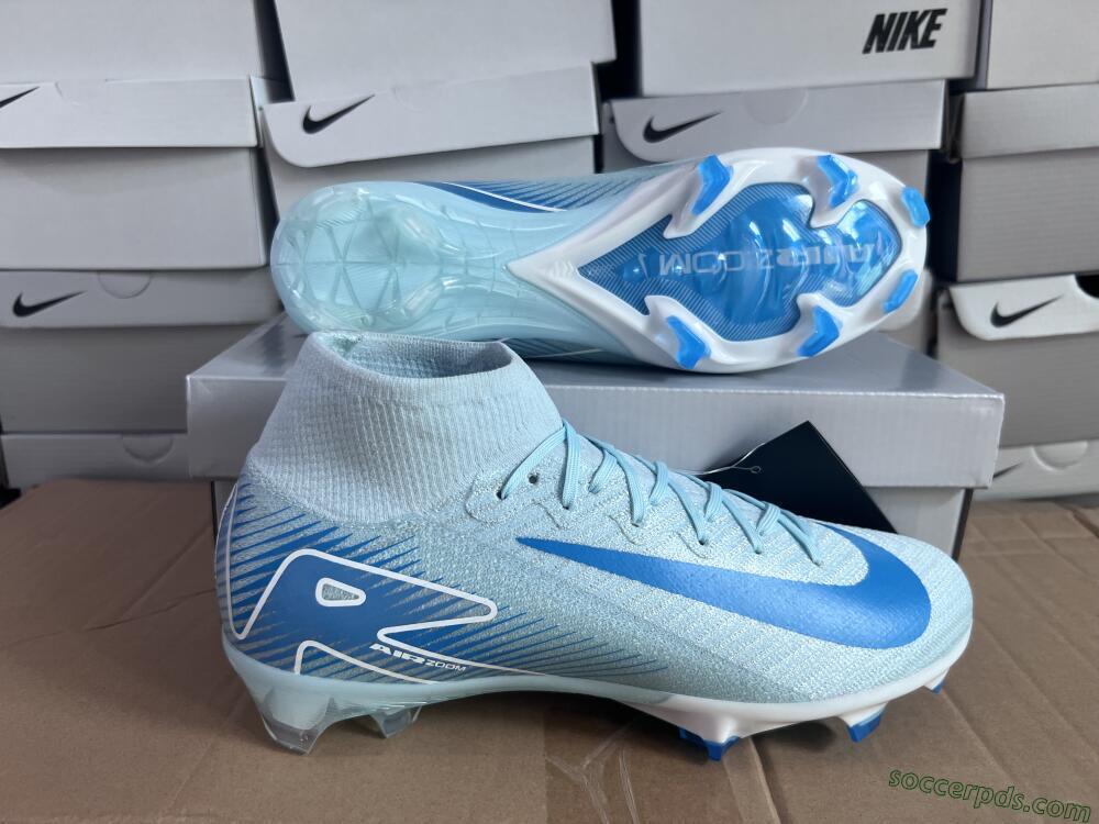 Nike Air Zoom Mercurial Superfly 10 Elite FG High-Tops Football Boots - Jade/White/Blue