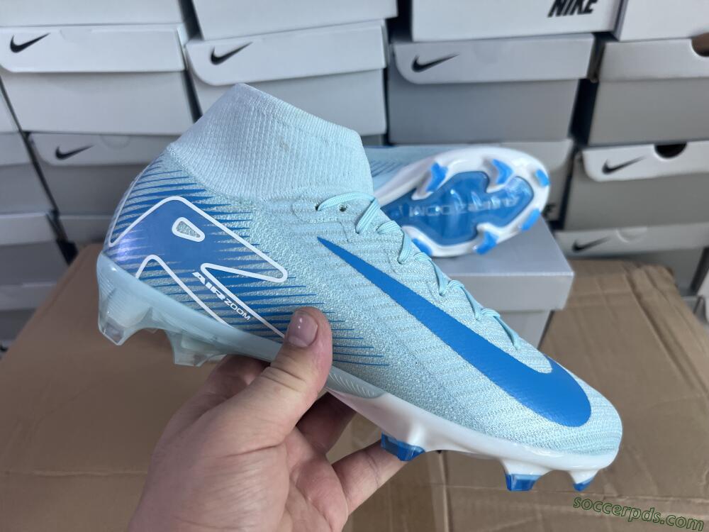 Nike Air Zoom Mercurial Superfly 10 Elite FG High-Tops Football Boots - Jade/White/Blue