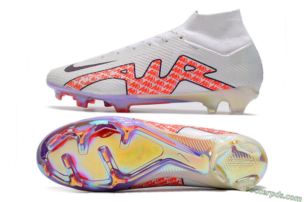 Nike Air Zoom Mercurial Superfly 9 Elite FG High-Tops Football Boots - White/Red 0