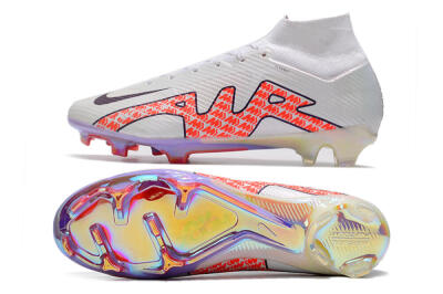 Nike Air Zoom Mercurial Superfly 9 Elite FG High-Tops Football Boots - White/Red