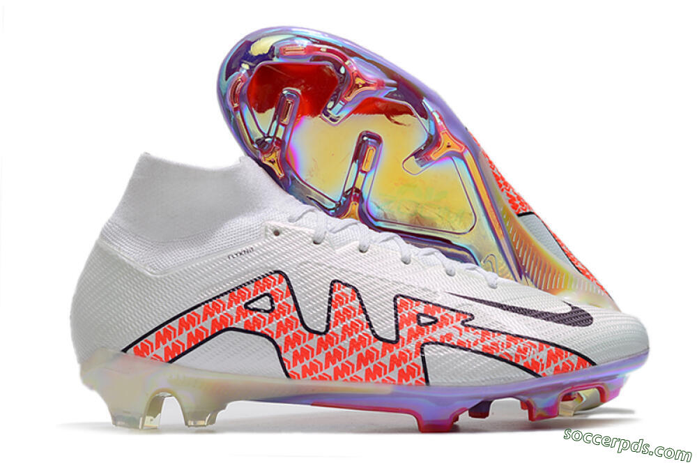 Nike Air Zoom Mercurial Superfly 9 Elite FG High-Tops Football Boots - White/Red 1