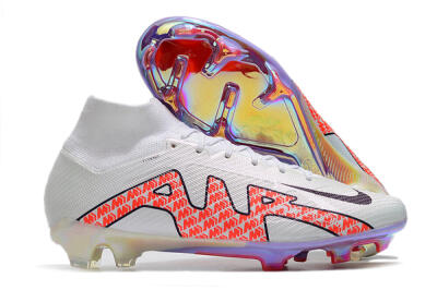 Nike Air Zoom Mercurial Superfly 9 Elite FG High-Tops Football Boots - White/Red