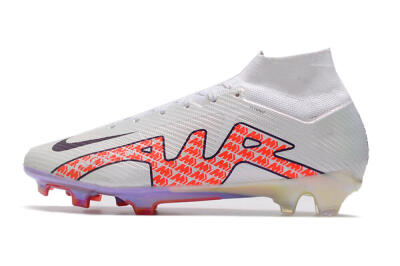 Nike Air Zoom Mercurial Superfly 9 Elite FG High-Tops Football Boots - White/Red