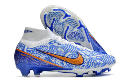 Nike Air Zoom Mercurial Superfly 9 Elite FG High-Tops Football Boots - White/Blue/Red